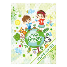 Think Green Eco Kids Custom Invitations