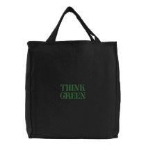 THINK GREEN embroidered bags