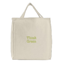 Think Green embroidered bags by M_Cavet Think Green embroidered bags