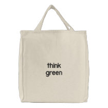think green embroidered bags