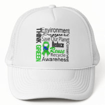 Think Green Environment Collage Mesh Hat