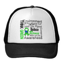 Think Green Environment Collage Hats