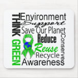 Think Green Environment Collage Mouse Pads