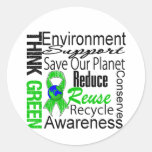 Think Green Environment Collage Stickers