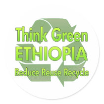 Think Green Ethiopia stickers by FlagStore Think Green Ethiopia stickers