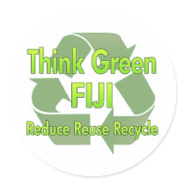 Think Green Fiji stickers by FlagStore Think Green Fiji stickers