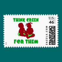 Think Green for Them postage