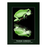 THINK GREEN Frog Art Eco Poster THINK GREEN Frog Art Eco Poster