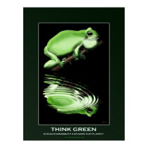 THINK GREEN Frog Art Eco Poster posters