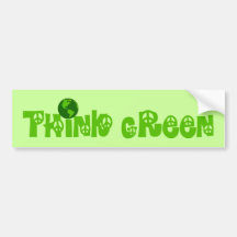 Think Green Globe Bumper Sticker