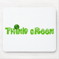 Think Green Globe Mousepad by maidenvoyage Think Green Globe Mousepad