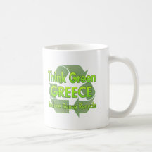 Think Green Greece Coffee Mugs