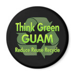 Think Green Guam Refrigerator Magnets