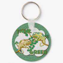 Think Green Keychain by JenniesDesigns Think Green Keychain