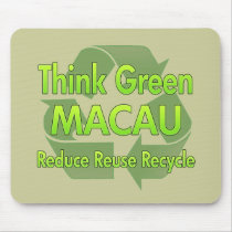 Think Green Macau mousepads by FlagStore Think Green Macau mousepads