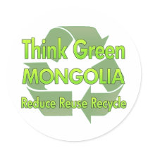 Think Green Mongolia stickers