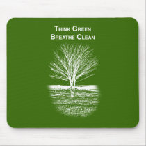 Think Green Mouse Pad (white text) mousepads