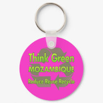Think Green Mozambique keychains by FlagStore Think Green Mozambique keychains
