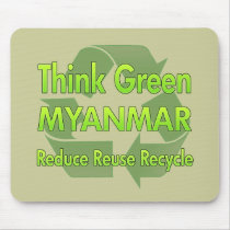 Think Green Myanmar mousepads by FlagStore Think Green Myanmar mousepads