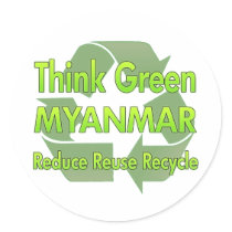 Think Green Myanmar stickers by FlagStore Think Green Myanmar stickers