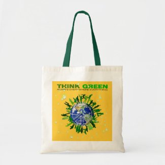 Think Green: Peaceful Planet zazzle_bag