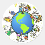 Think Green - Plant a Tree Round Stickers