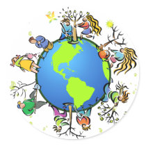 Think Green - Plant a Tree Round Stickers