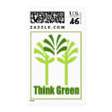 Think Green postage stamps by holiday_tshirts Think Green postage stamps