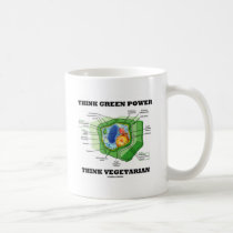 Think Green Power Think Vegetarian (Plant Cell) Mug