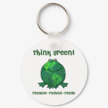 Think Green Recycle Frog Keychain by jamiecreates1 Think Green Recycle Frog Keychain