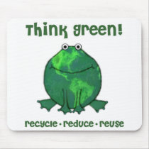 Think Green Recycle Frog Mouse Pad mousepads