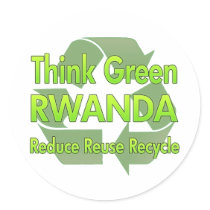Think Green Rwanda stickers by FlagStore Think Green Rwanda stickers