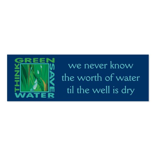 Think Green, Save Water Business Card Templates