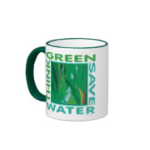 Think Green, Save Water Coffee Mugs