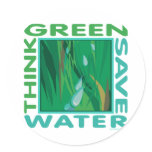 Think Green, Save Water stickers