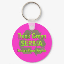 Think Green Serbia keychains by FlagStore Think Green Serbia keychains