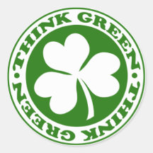 THINK GREEN SHAMROCK - sticker