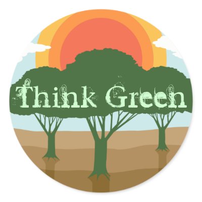 Think Green Stickers by teeboutique