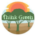 Think Green Stickers by teeboutique Think Green Stickers