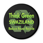 Think Green Swaziland Refrigerator Magnets