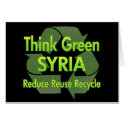Think Green Syria cards by FlagStore Think Green Syria cards