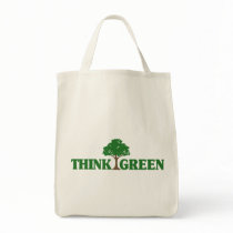 Think Green totebag by holiday_tshirts Think Green totebag