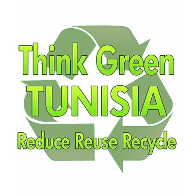 Think Green Tunisia T Shirt by FlagStore