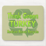 Think Green Turkey Mouse Pad