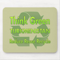 Think Green Turkmenistan mousepads by FlagStore Think Green Turkmenistan mousepads