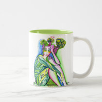 tree, girl, artistic, portrait, ecology, green, creative, painting, artsprojekt, earth, Mug with custom graphic design