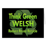 Think Green Welsh Island Greeting Cards
