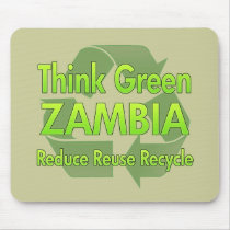 Think Green Zambia mousepads by FlagStore Think Green Zambia mousepads