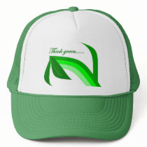 Think Green - Zen Recycle products hats by cleosclassics Think Green - Zen Recycle products hats