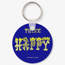 Think Happy (7c) Keychain by bluebeachsong Think Happy (7c) Keychain